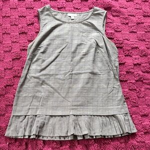 J.Jill Sleeveless Gray Plaid Top Womens Size Small